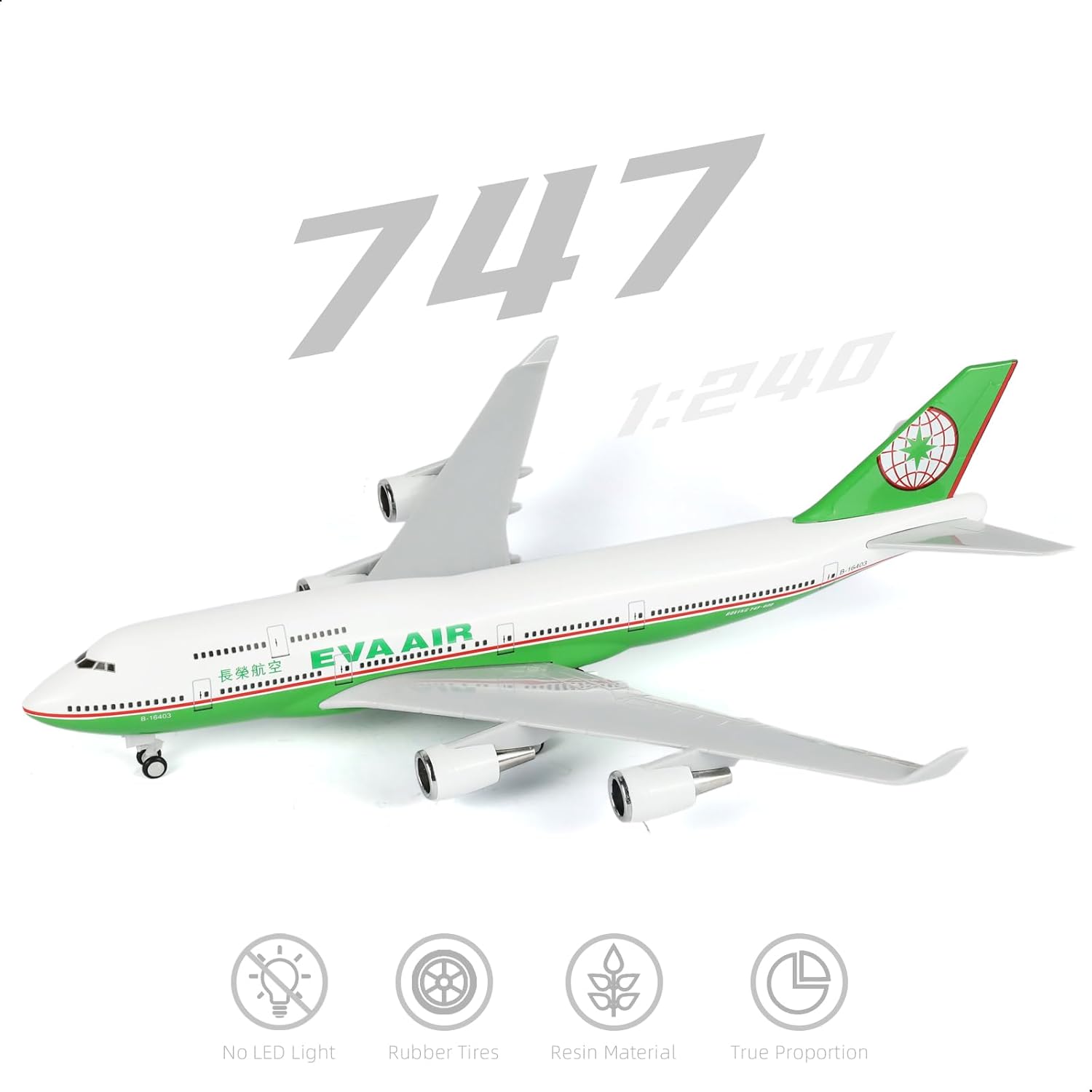 30cm EVA Air 747 vliegtuigmode - Model Kit Eva recensie en prijs