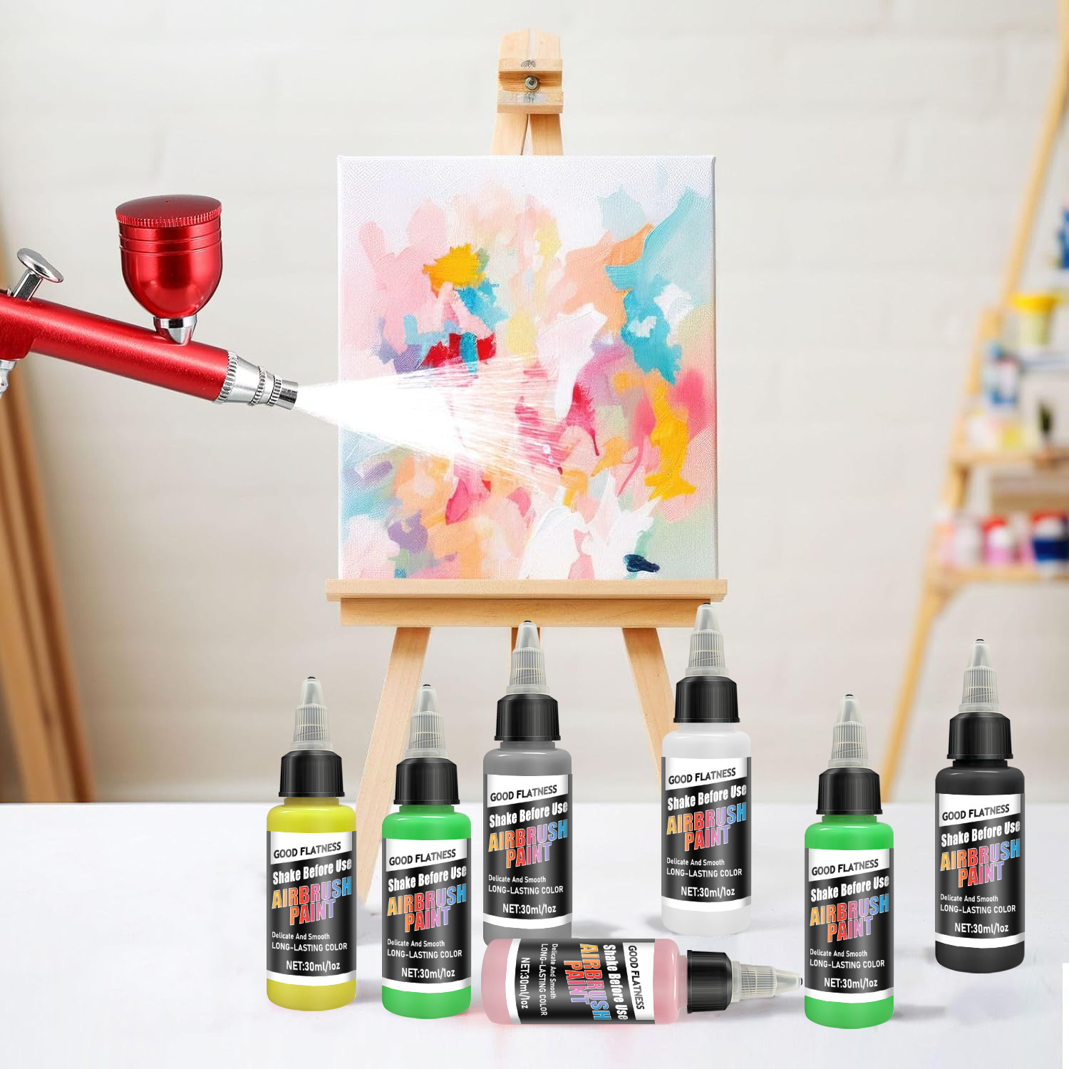 Airbrush-set met 12 kleuren ac - Paint Model Kit recensie en prijs